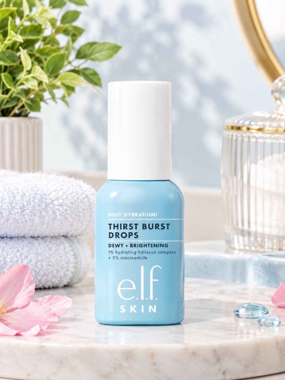 e.l.f. SKIN Holy Hydration! Thirst Burst Drops, Face Serum, 1 oz